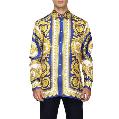 white versace shirt men|Versace long sleeve shirt men.